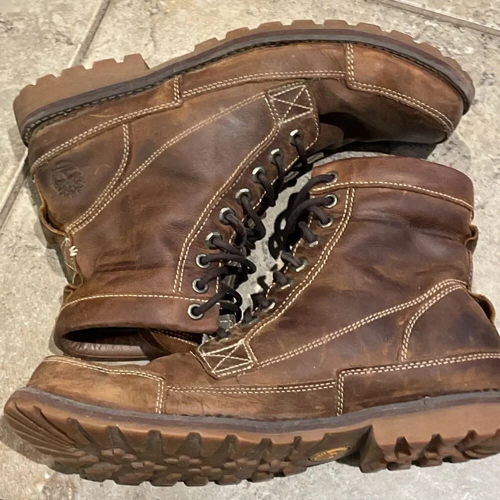 Timberland Earthkeepers Original 15551 Brown Leather Moc Toe Boots Men's 11.5